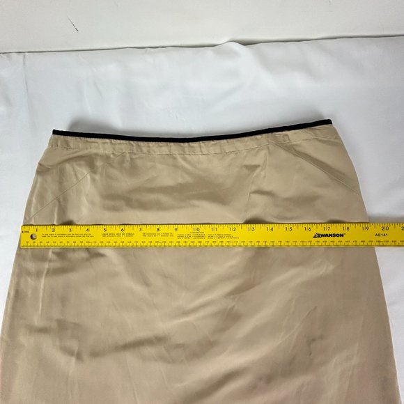 Lida Baday Skirt Womens 10 Tan Silk‎ Blend Pleated Lined Back Slit Officecore - Picture 13 of 15
